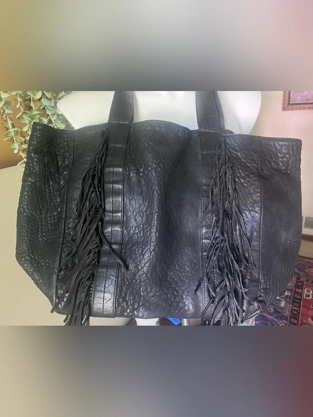 Cleobella  🖤 Devon large fringe leather tote